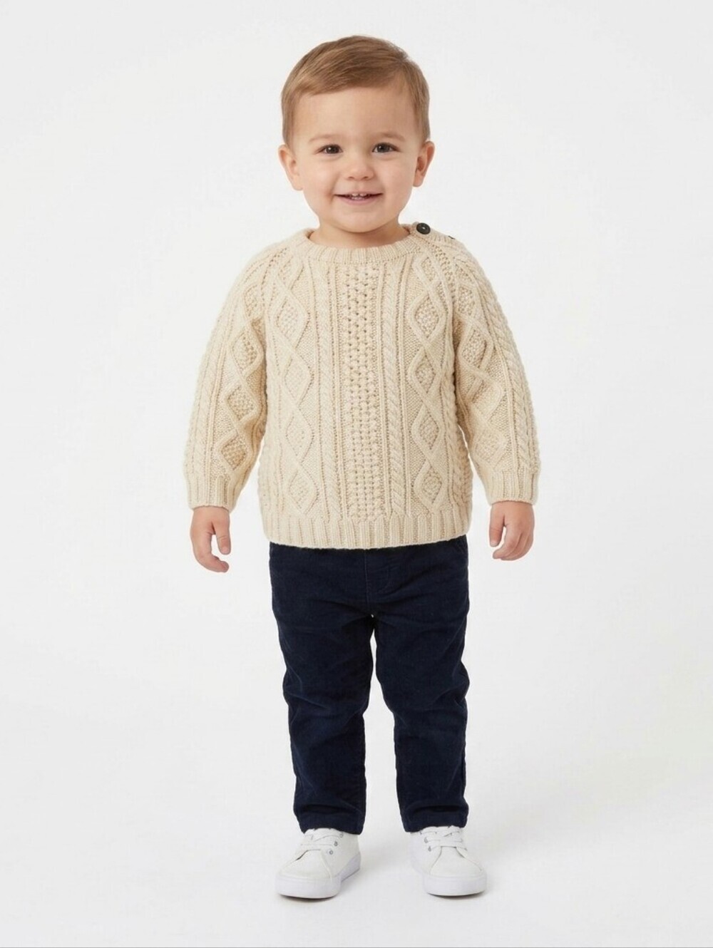 Janie and Jack 12-18 months Cream Cable Knit Sweater